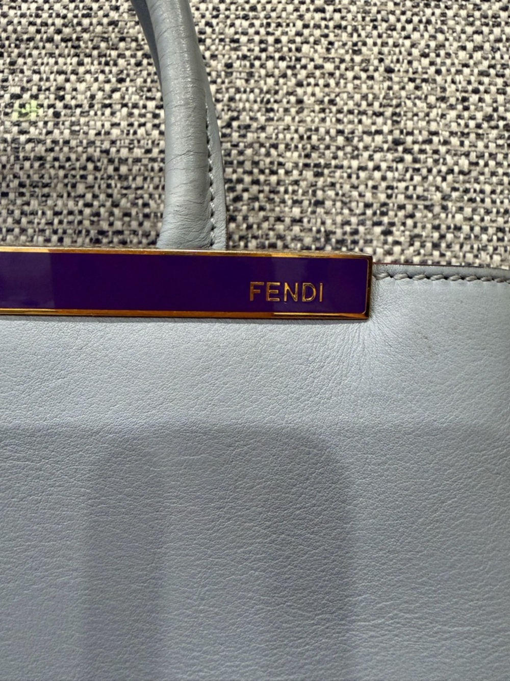 Fendi Blue Leather Small 2Jours Tote - Picture 6 of 16